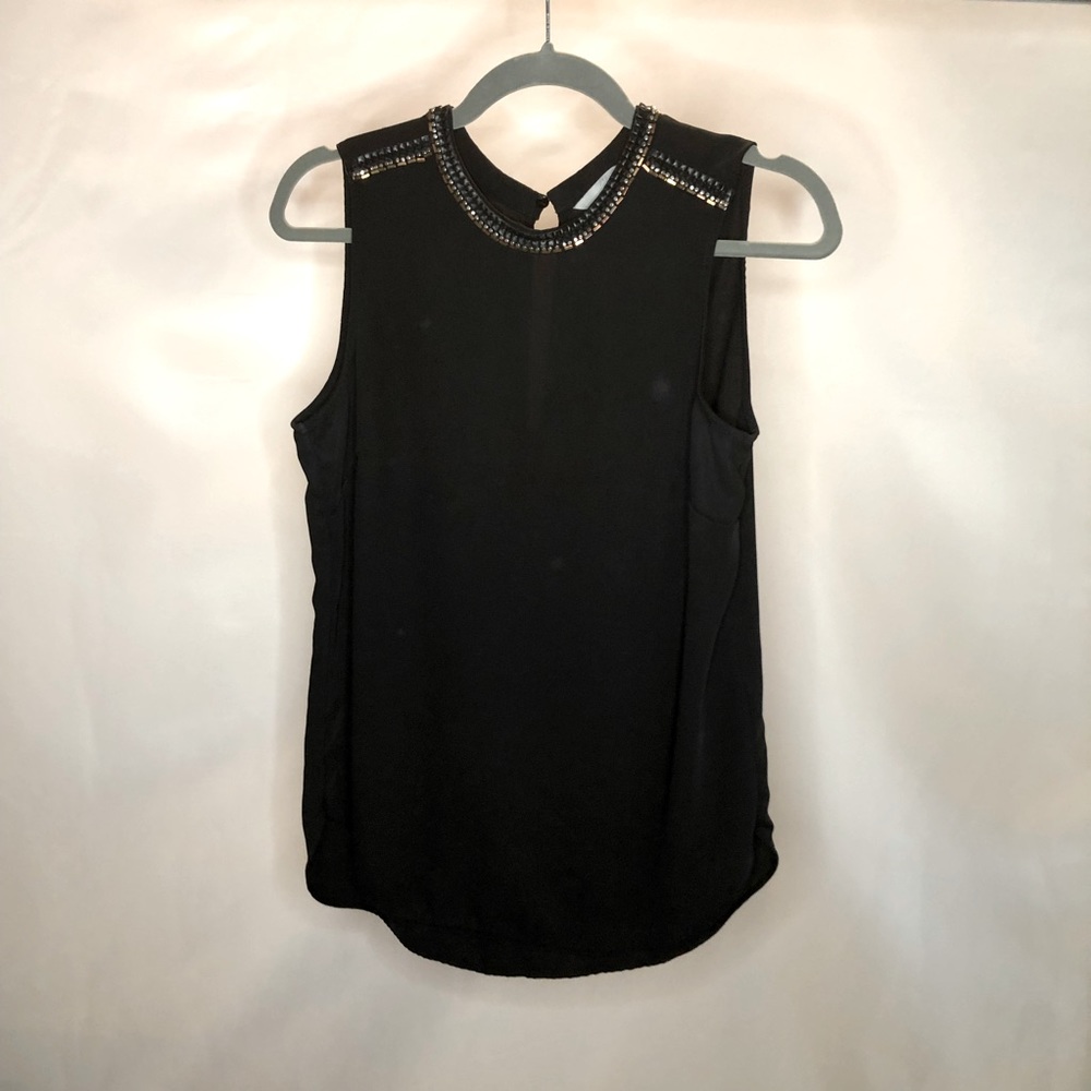 H&M Black high neck embellishment top